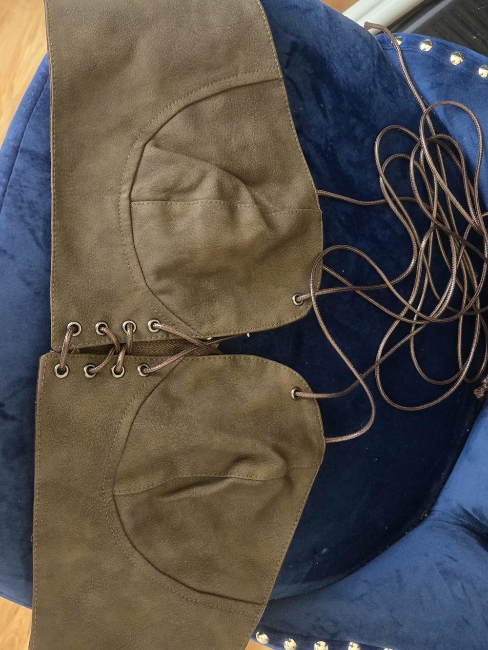 Olive Suede Lace-Up Corset Crop Top